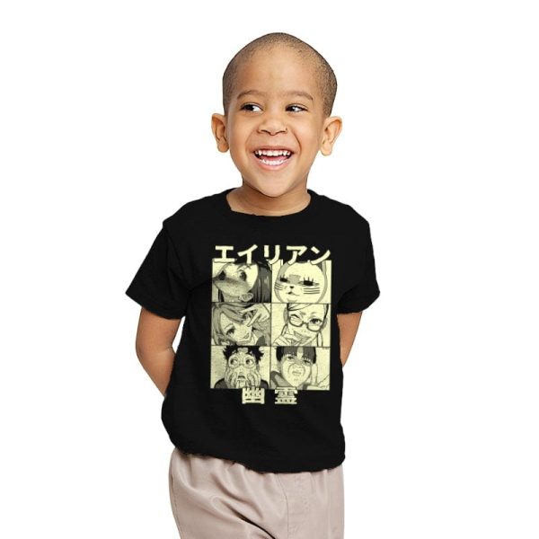 Aliens Ghosts - Youth T-Shirts RIPT Apparel X-small / Black