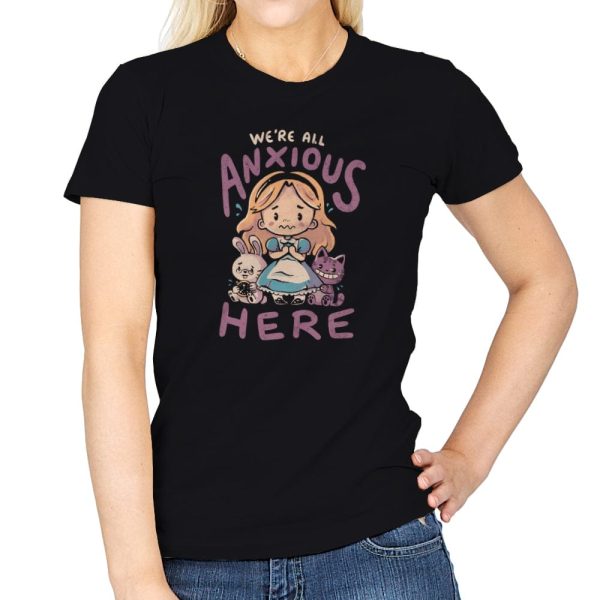 All Anxious Here - Womens T-Shirts RIPT Apparel Small / Black