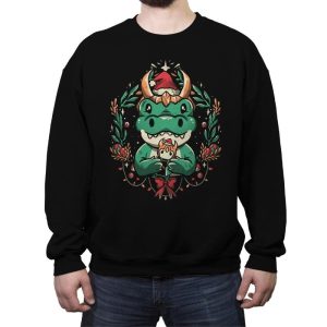 Alligator Christmas - Crew Neck Sweatshirt Crew Neck Sweatshirt RIPT Apparel Small / Black