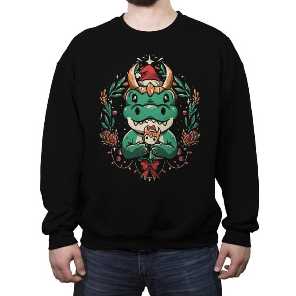 Alligator Christmas - Crew Neck Sweatshirt Crew Neck Sweatshirt RIPT Apparel Small / Black