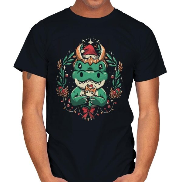 Alligator Christmas - Mens T-Shirts RIPT Apparel Small / Black
