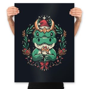 Alligator Christmas - Prints Posters RIPT Apparel 18x24 / Black