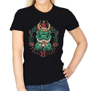 Alligator Christmas - Womens T-Shirts RIPT Apparel Small / Black