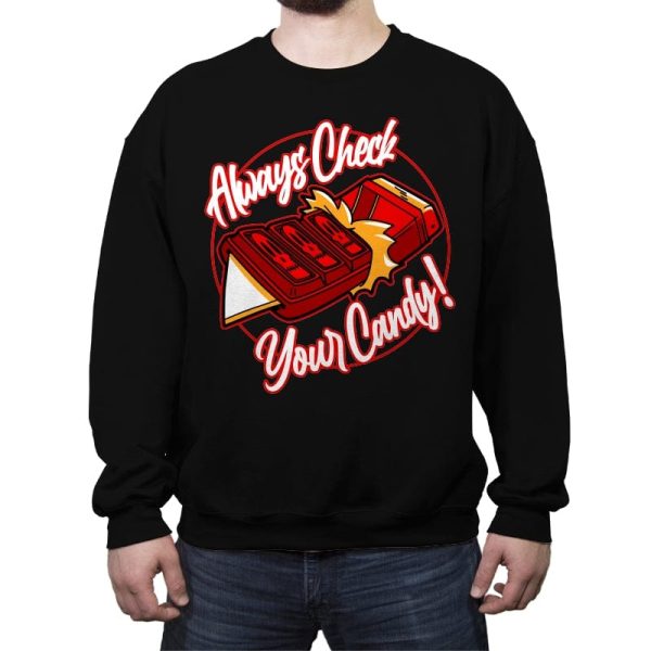 Always Check Your Candy - Crew Neck Sweatshirt Crew Neck Sweatshirt RIPT Apparel Small / Black