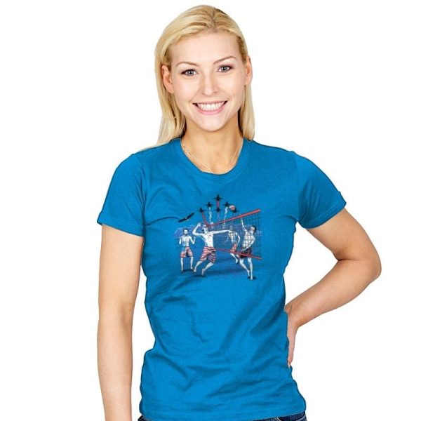 American Beach Volleyball Exclusive - Star-Spangled - Womens T-Shirts RIPT Apparel Small / Royal