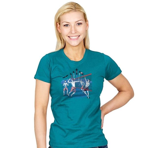 American Beach Volleyball Exclusive - Star-Spangled - Womens T-Shirts RIPT Apparel Small / Turquoise