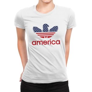 American Stripes - Womens Premium T-Shirts RIPT Apparel Small / White