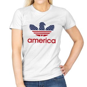 American Stripes - Womens T-Shirts RIPT Apparel Small / White