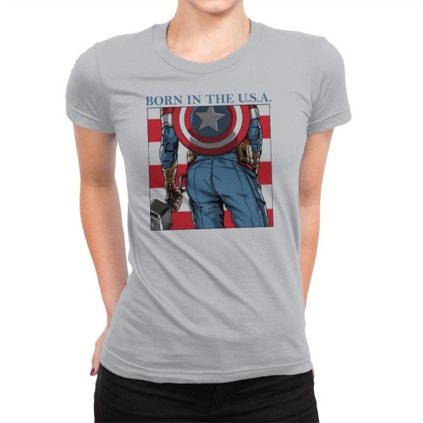 Americas Ass - Womens Premium T-Shirts RIPT Apparel Small / Heather Grey