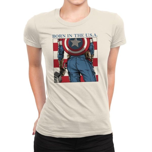 Americas Ass - Womens Premium T-Shirts RIPT Apparel Small / Natural