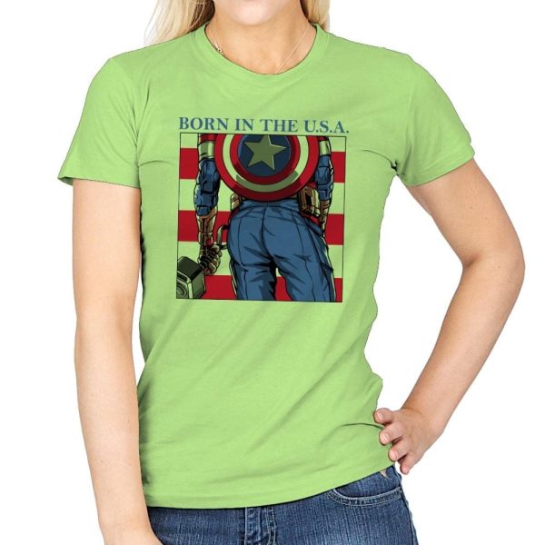 Americas Ass - Womens T-Shirts RIPT Apparel Small / Mint Green