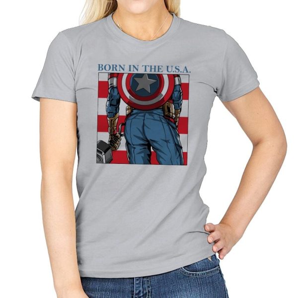 Americas Ass - Womens T-Shirts RIPT Apparel Small / Sport Grey