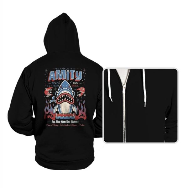Amity Beach Bar and Grill - Hoodies Hoodies RIPT Apparel Small / Black