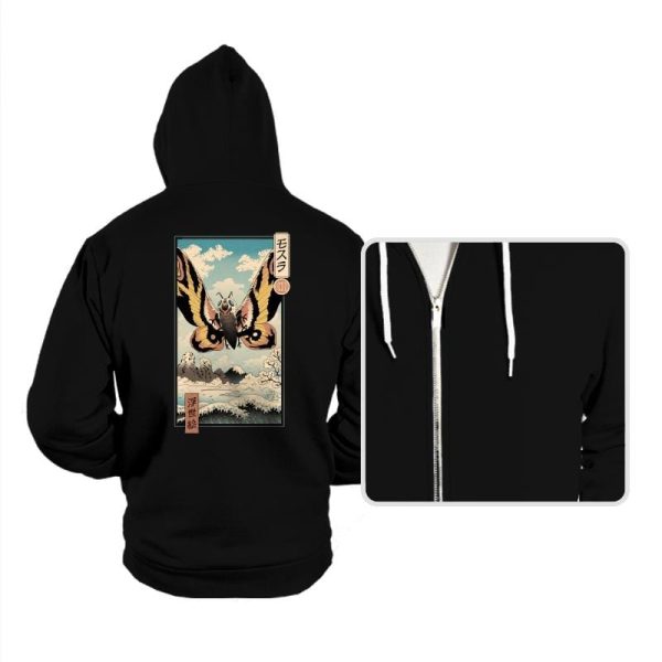 Ancient Moth Ukiyo-e - Hoodies Hoodies RIPT Apparel Small / Black
