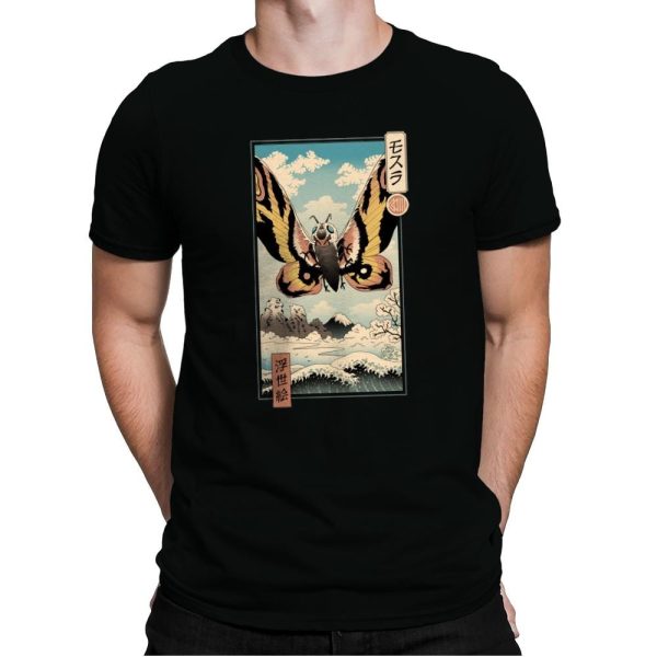 Ancient Moth Ukiyo-e - Mens Premium T-Shirts RIPT Apparel Small / Black