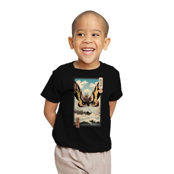 Ancient Moth Ukiyo-e - Youth T-Shirts RIPT Apparel X-small / Black