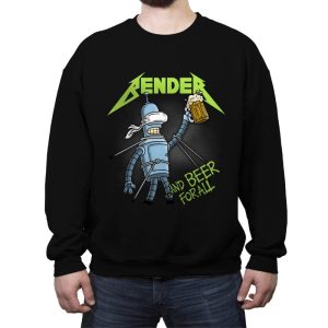 And Beer for All - Crew Neck Sweatshirt Crew Neck Sweatshirt RIPT Apparel Small / Black