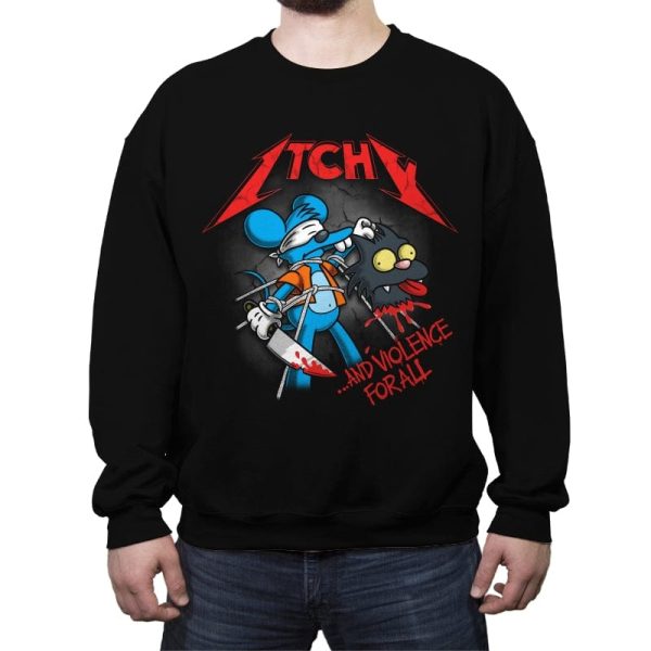 And Violence For All - Crew Neck Sweatshirt Crew Neck Sweatshirt RIPT Apparel Small / Black