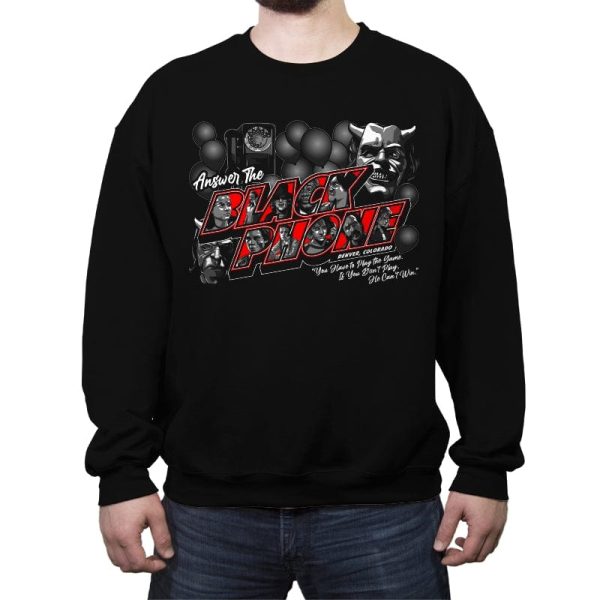 Answer the Black Phone - Crew Neck Sweatshirt Crew Neck Sweatshirt RIPT Apparel Small / Black