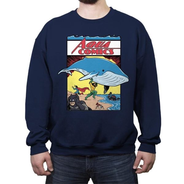 Aqua Comics #1 - Crew Neck Sweatshirt Crew Neck Sweatshirt RIPT Apparel