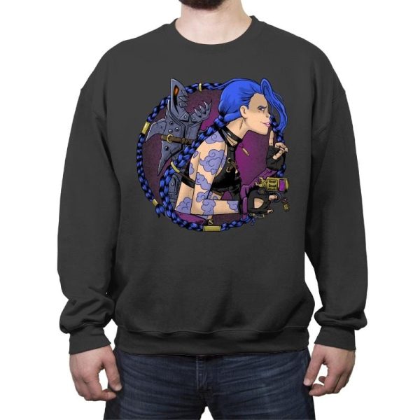 Arcane Girl - Crew Neck Sweatshirt Crew Neck Sweatshirt RIPT Apparel Small / Charcoal