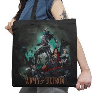 Army of Robots Exclusive - Tote Bag Tote Bag RIPT Apparel 18x18 / Black