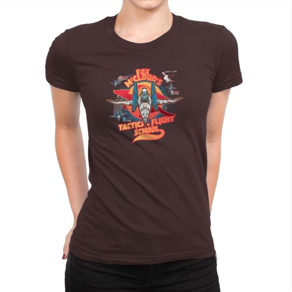 Arwing Flight School Exclusive - Womens Premium T-Shirts RIPT Apparel Small / Dark Chocolate