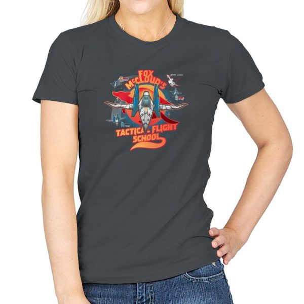 Arwing Flight School Exclusive - Womens T-Shirts RIPT Apparel Small / Charcoal