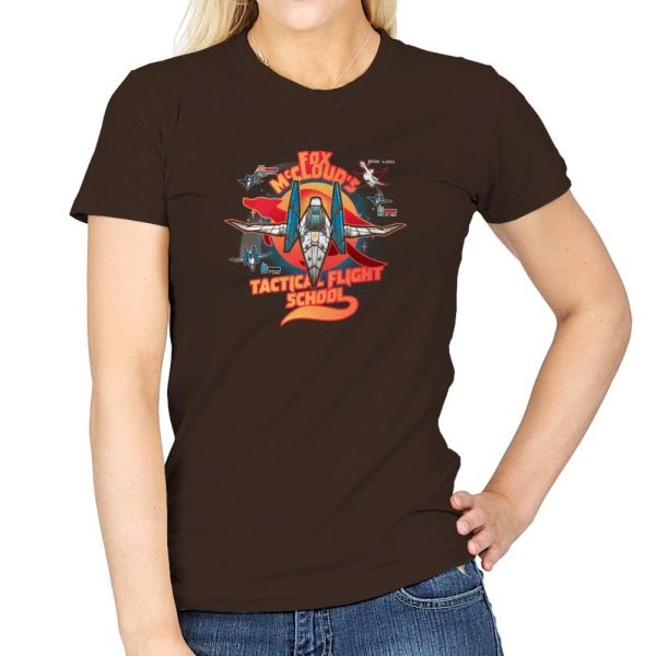 Arwing Flight School Exclusive - Womens T-Shirts RIPT Apparel Small / Dark Chocolate