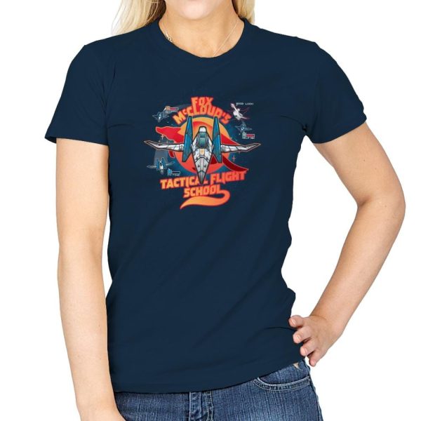 Arwing Flight School Exclusive - Womens T-Shirts RIPT Apparel Small / Navy