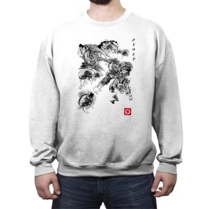 Attack of the Space Pirates Sumi-e - Sumi Ink Wars - Crew Neck Sweatshirt Crew Neck Sweatshirt RIPT Apparel