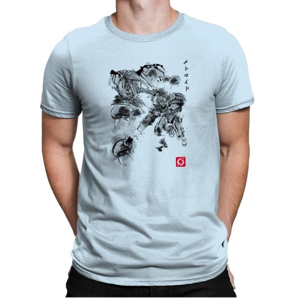 Attack of the Space Pirates Sumi-e - Sumi Ink Wars - Mens Premium T-Shirts RIPT Apparel Small / Light Blue