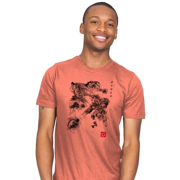 Attack of the Space Pirates Sumi-e - Sumi Ink Wars - Mens T-Shirts RIPT Apparel Small / Coral