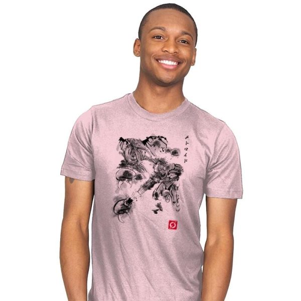 Attack of the Space Pirates Sumi-e - Sumi Ink Wars - Mens T-Shirts RIPT Apparel Small / Pink