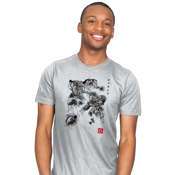 Attack of the Space Pirates Sumi-e - Sumi Ink Wars - Mens T-Shirts RIPT Apparel Small / Silver