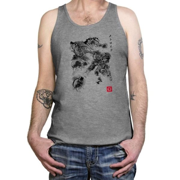 Attack of the Space Pirates Sumi-e - Sumi Ink Wars - Tanktop Tanktop RIPT Apparel X-Small / Athletic Heather