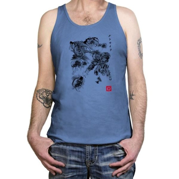 Attack of the Space Pirates Sumi-e - Sumi Ink Wars - Tanktop Tanktop RIPT Apparel X-Small / Blue Triblend