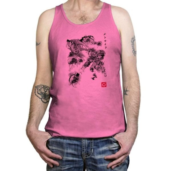 Attack of the Space Pirates Sumi-e - Sumi Ink Wars - Tanktop Tanktop RIPT Apparel X-Small / Neon Pink