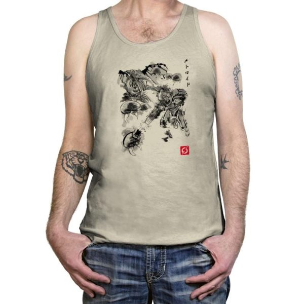 Attack of the Space Pirates Sumi-e - Sumi Ink Wars - Tanktop Tanktop RIPT Apparel X-Small / Oatmeal Triblend