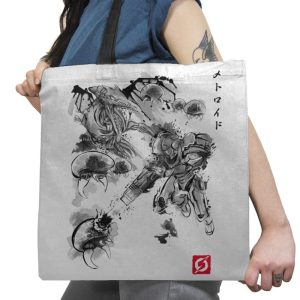 Attack of the Space Pirates Sumi-e - Sumi Ink Wars - Tote Bag Tote Bag Gooten 18x18