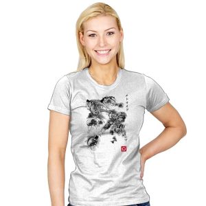 Attack of the Space Pirates Sumi-e - Sumi Ink Wars - Womens T-Shirts RIPT Apparel