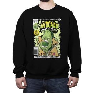 Avocado King of the Food - Crew Neck Sweatshirt Crew Neck Sweatshirt RIPT Apparel Small / Black