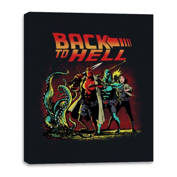 Back to Hell - Canvas Wraps Canvas Wraps RIPT Apparel 16x20 / Black