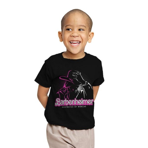 Barbenheimer - Youth T-Shirts RIPT Apparel X-small / Black