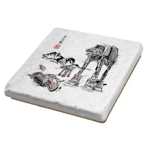 Battle in the Snow Sumi-E - Sumi Ink Wars - Coasters Coasters RIPT Apparel 1 Coaster / White