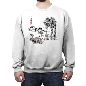 Battle in the Snow Sumi-E - Sumi Ink Wars - Crew Neck Sweatshirt Crew Neck Sweatshirt RIPT Apparel