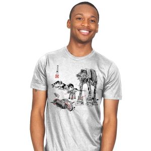 Battle in the Snow Sumi-E - Sumi Ink Wars - Mens T-Shirts RIPT Apparel