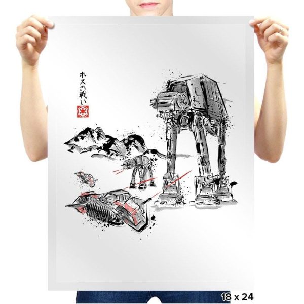 Battle in the Snow Sumi-E - Sumi Ink Wars - Prints Posters RIPT Apparel