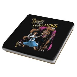 Beauty and the Brains - Coasters Coasters RIPT Apparel 1 Coaster / Black