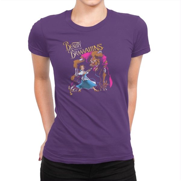 Beauty and the Brains Exclusive - Womens Premium T-Shirts RIPT Apparel Small / Purple Rush